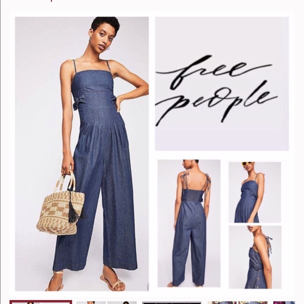 NWOT Free People Brittany Denim Jumpsuit